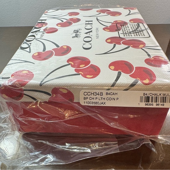 Coach Cherry Print Heart Coin Purse - Picture 5 of 9